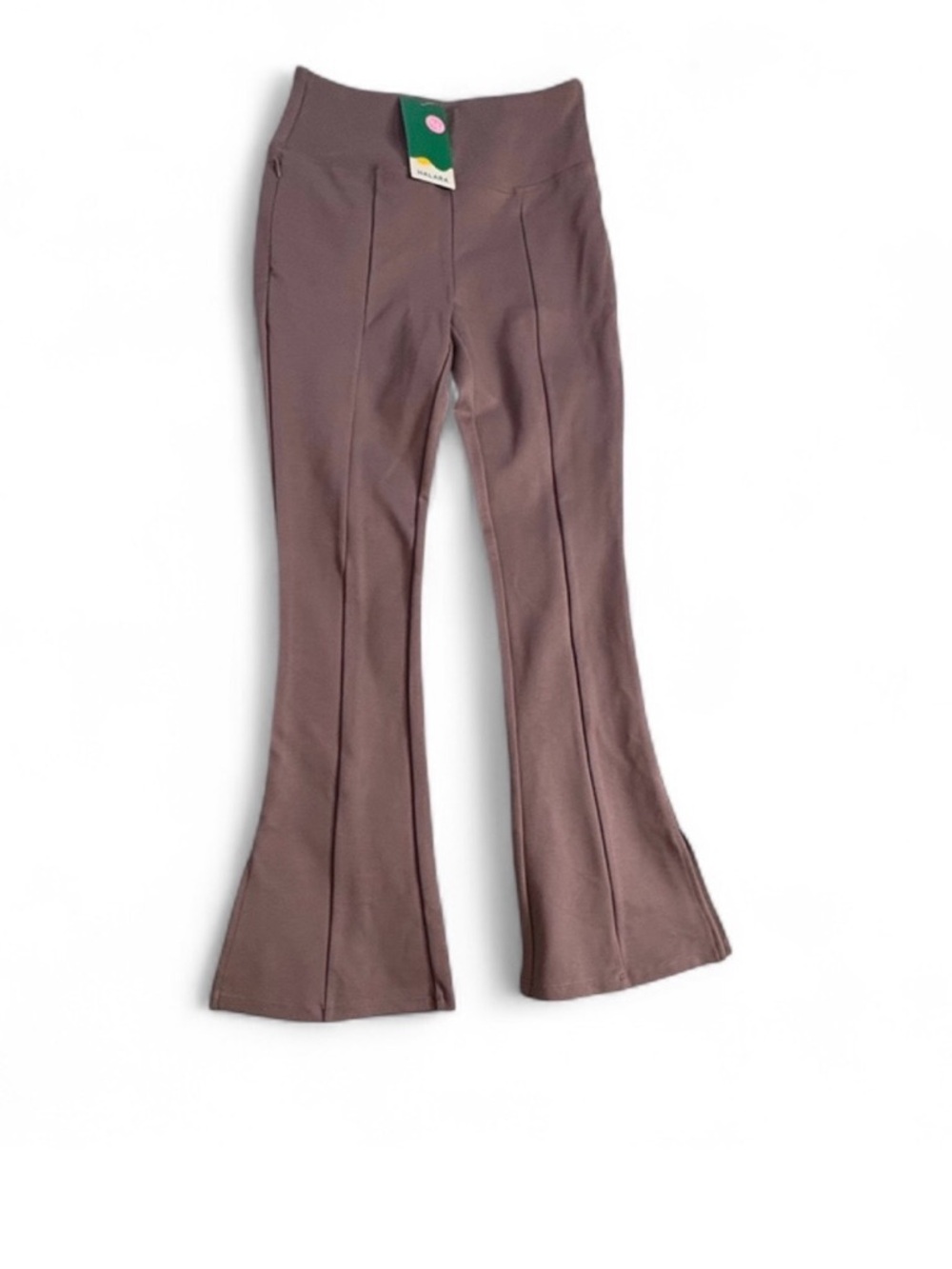 NWT Halara High-Waisted Side Zipper Flare Casual Pants - Mauve - Size Small